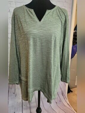Chico's Olive Green Top Size 3 (XL)